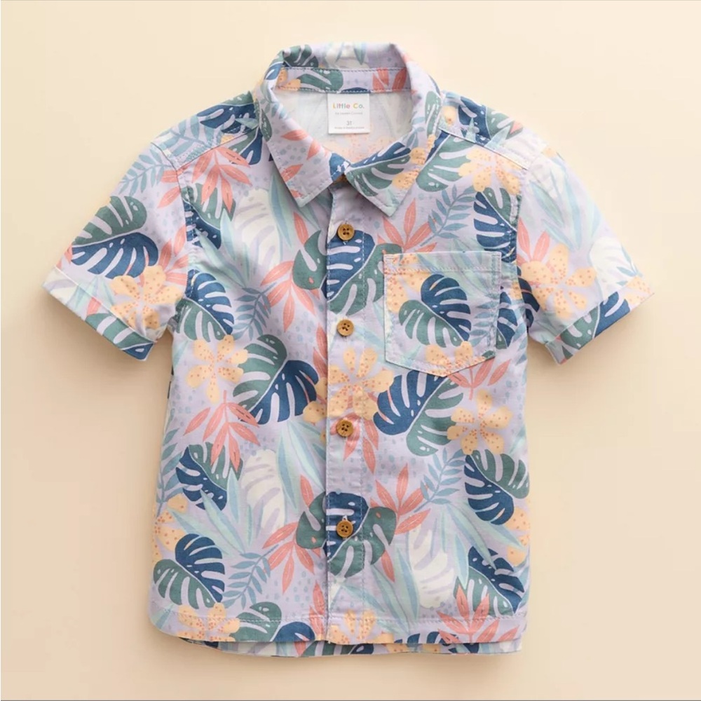 LC Lauren Conrad Kids Tropical Button Down Shirt